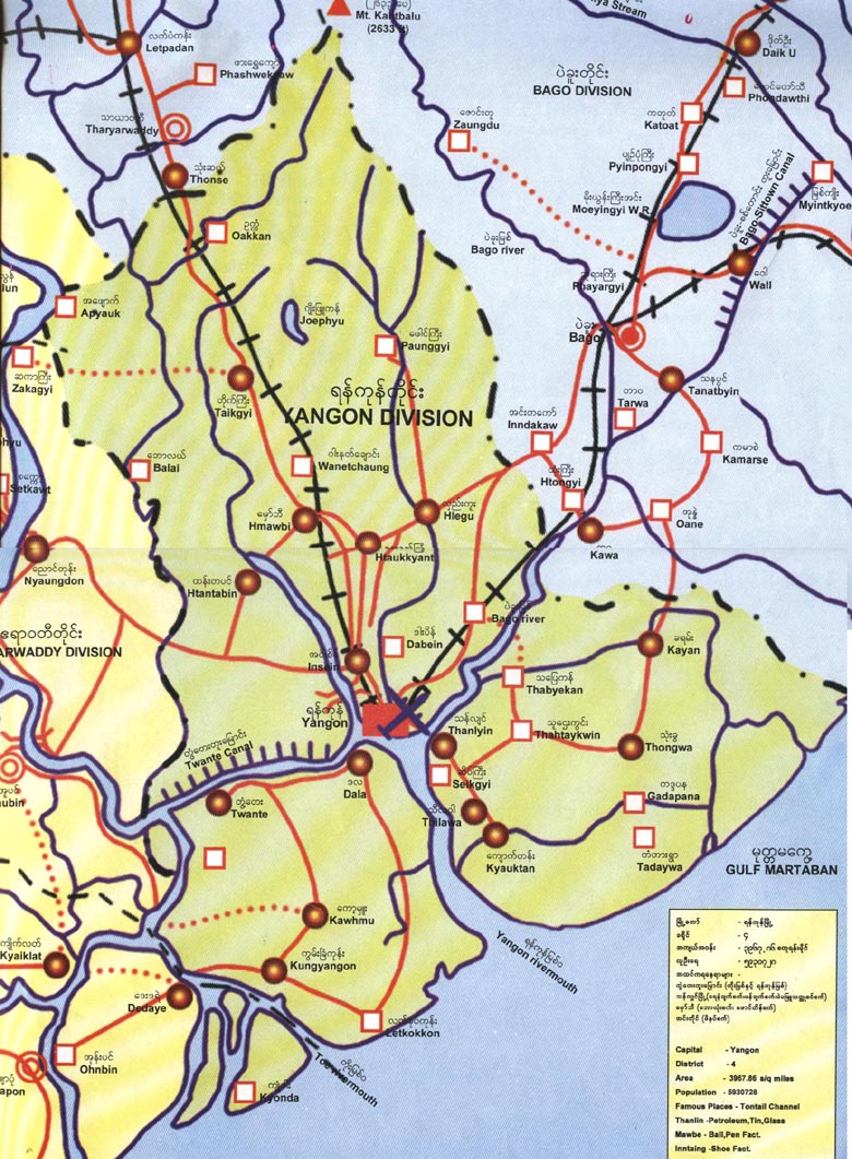 yangon district map